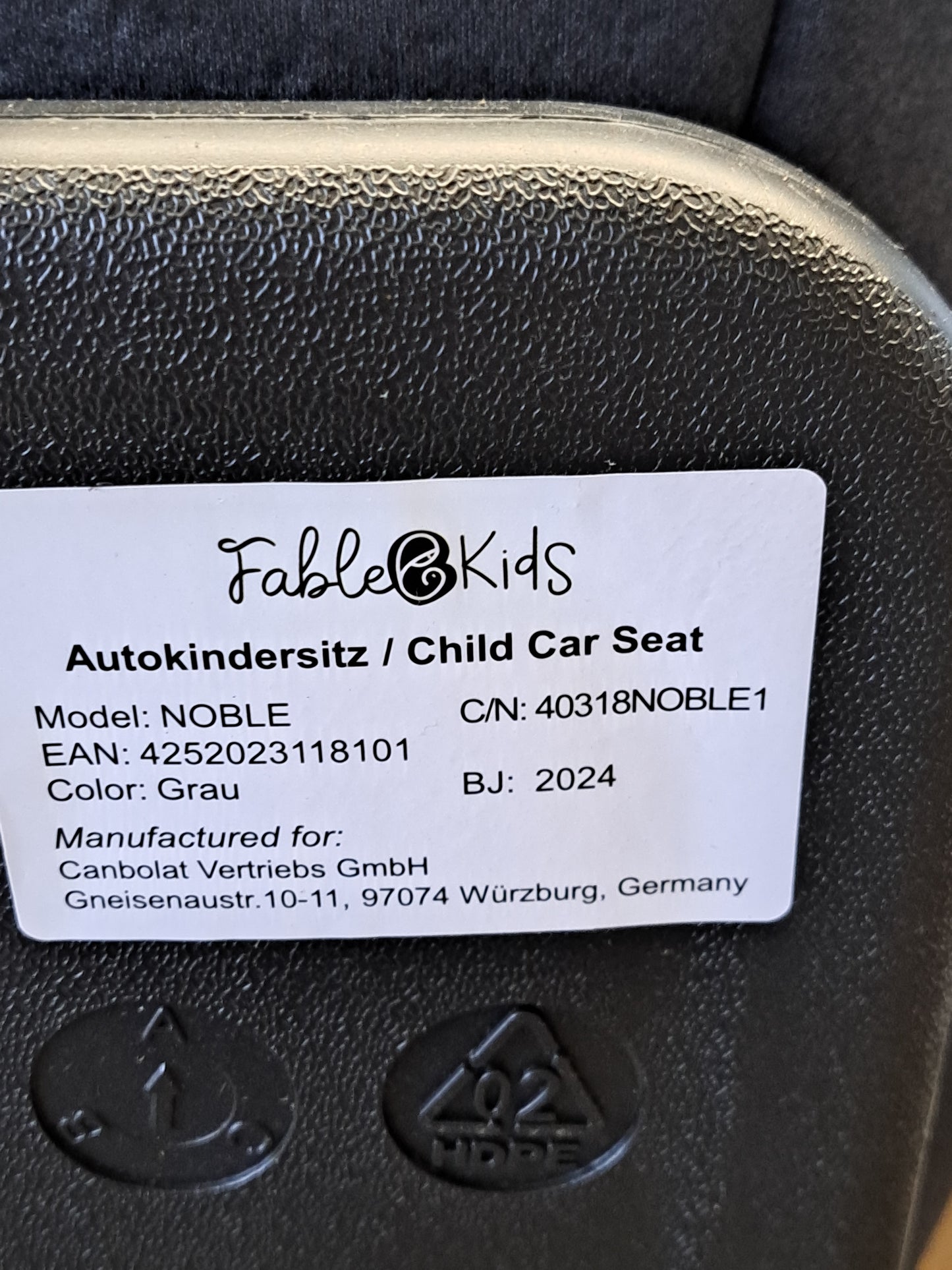 Fablekids Kindersitz Noble Grau mit Station #7 #11
