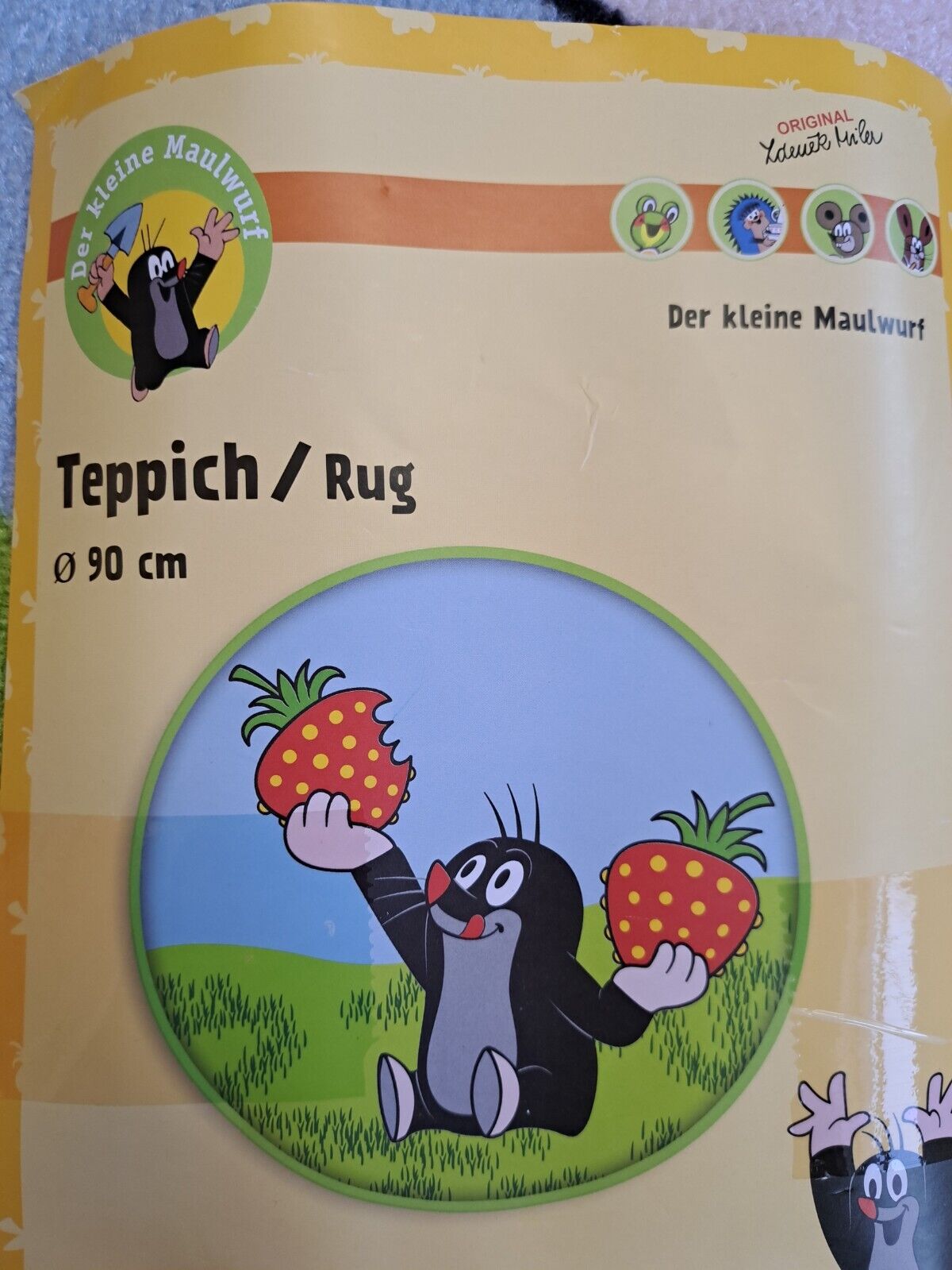 Kinderteppich, Der kleine Maulwurf, 90 cm Durchmesser
