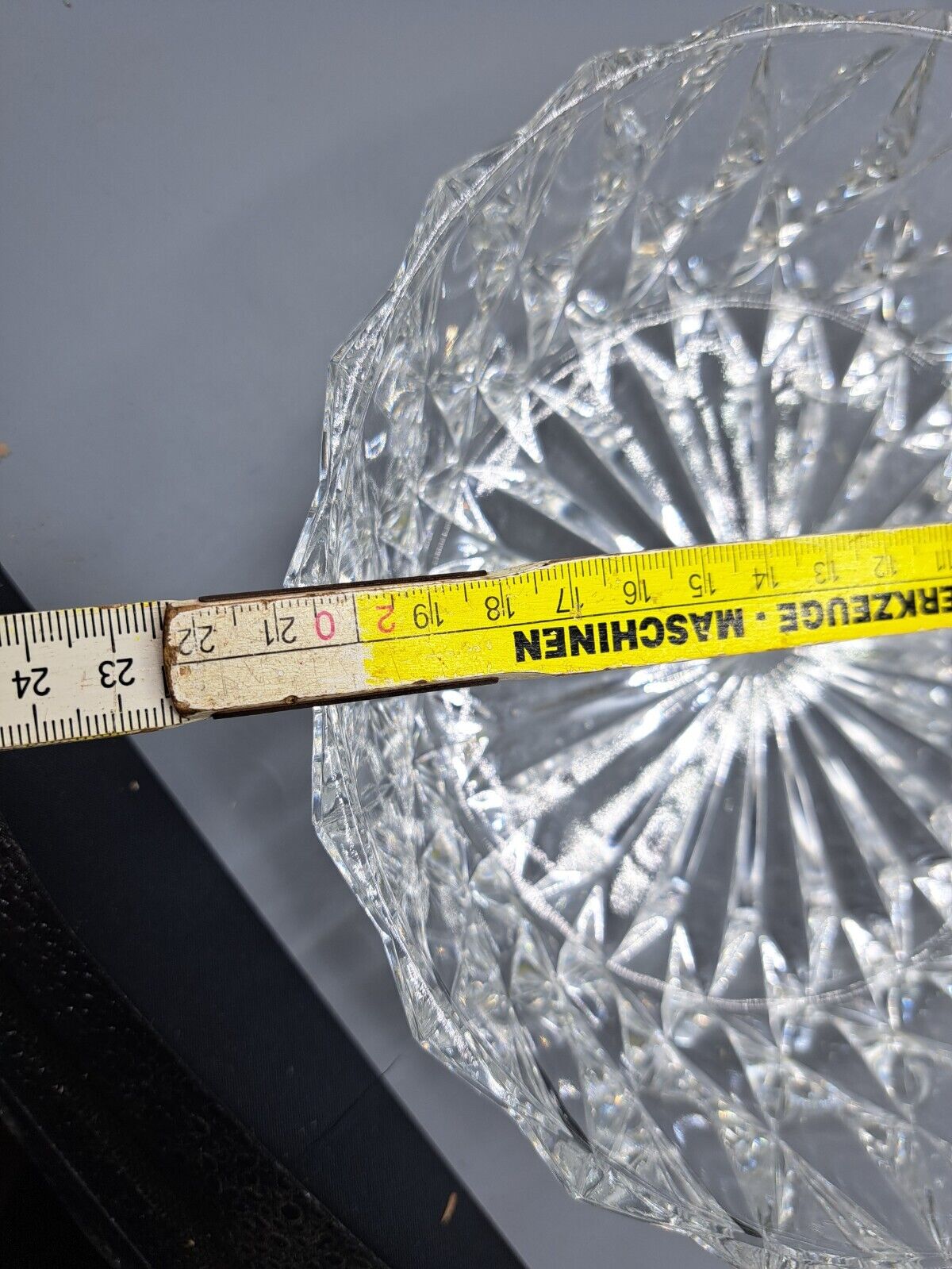 Antiquität, Glas, Glasschüssel, 21 cm und 15 cm