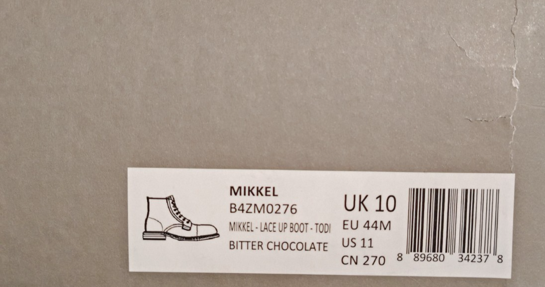 AllSaints Mikkel Herren Boots Leder Braun Schnürstiefel Biker Gr. 44 G1