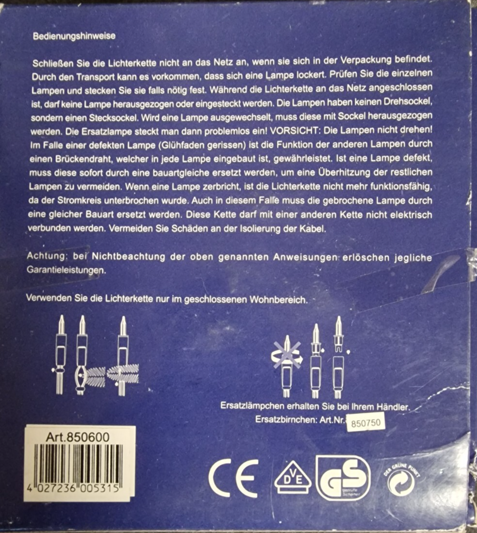 EGB Miniatur-Lichterkette, 35 Kerzen