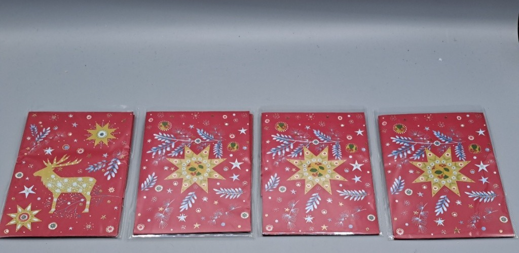 4x Stewo Geschenkverpackung, Tüten, Design 14x10 cm, Weihnachten