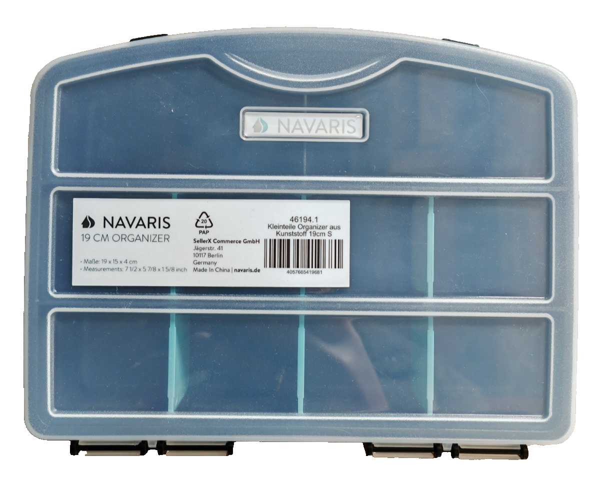 Navaris Organizer Box Kleinteile – Sortierkasten verstellbar 19x15x4 cm