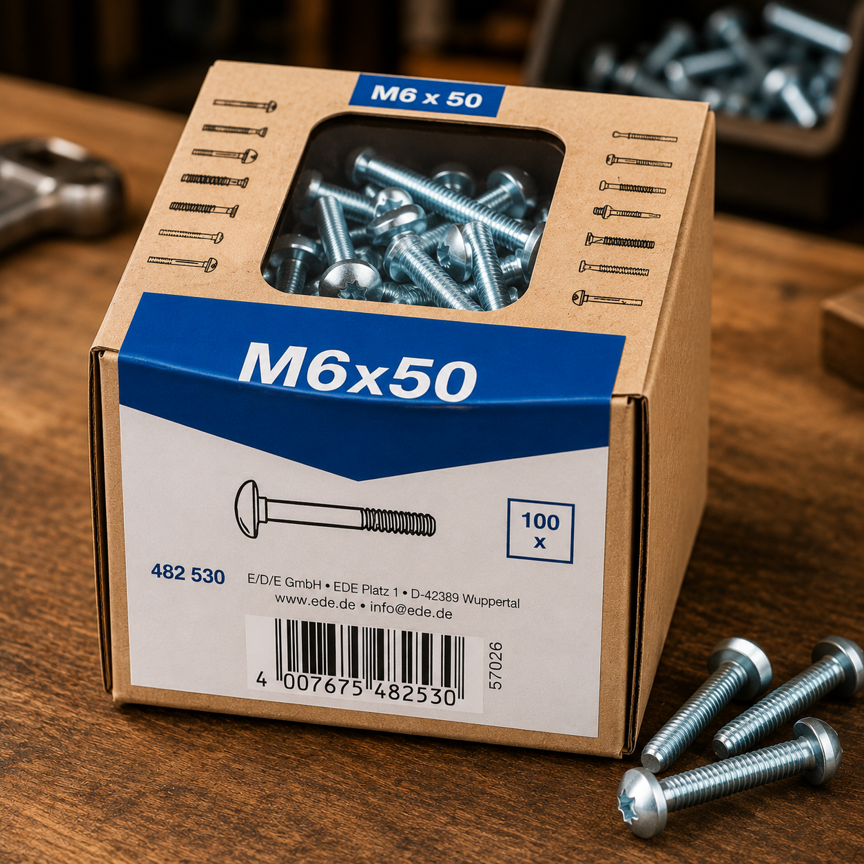 Lux Schlossschrauben verzinkt M6x50mm 100x Rundkopf metrisch Gewinde