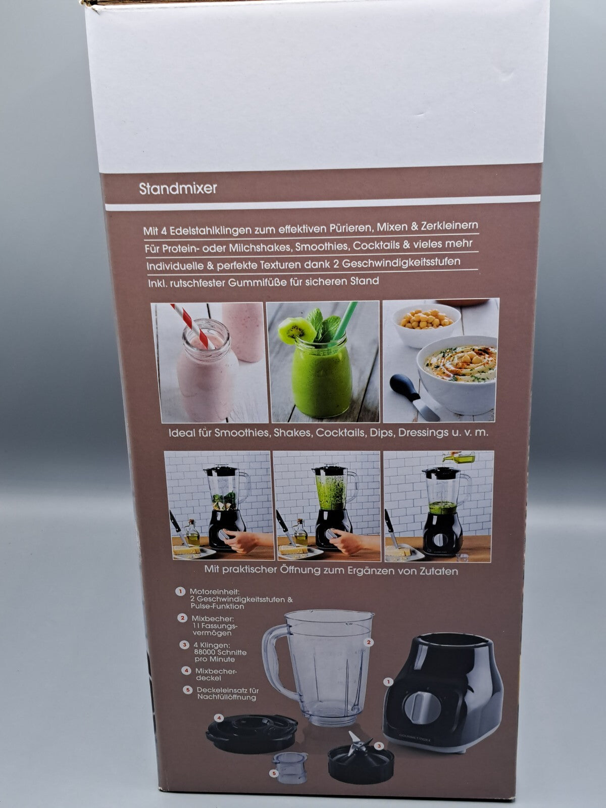 Gourmetmaxx Standmixer, 4 Klingen, 1 Liter