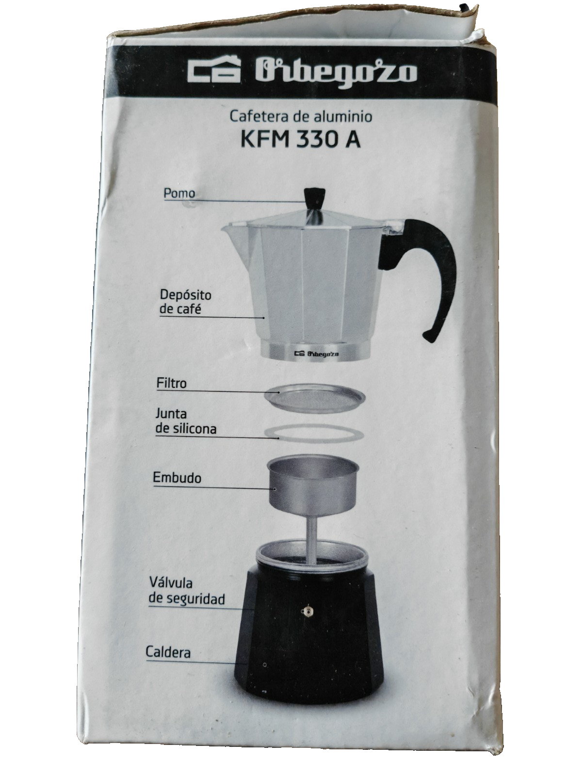Orbegozo Espressokocher Aluminium 3 Tassen Kaffeemaschine Schwarz Silber A8