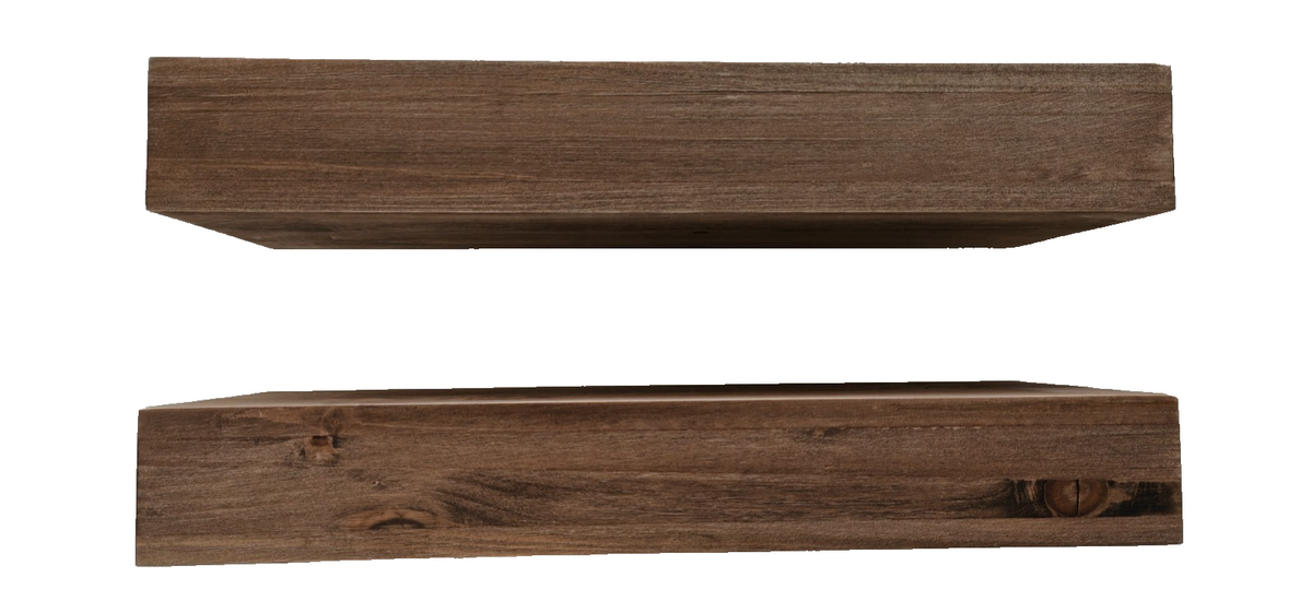 Spiretro Wandregal 2er Set Holz 42cm Schweberegal Teak Braun Landhaus HA1