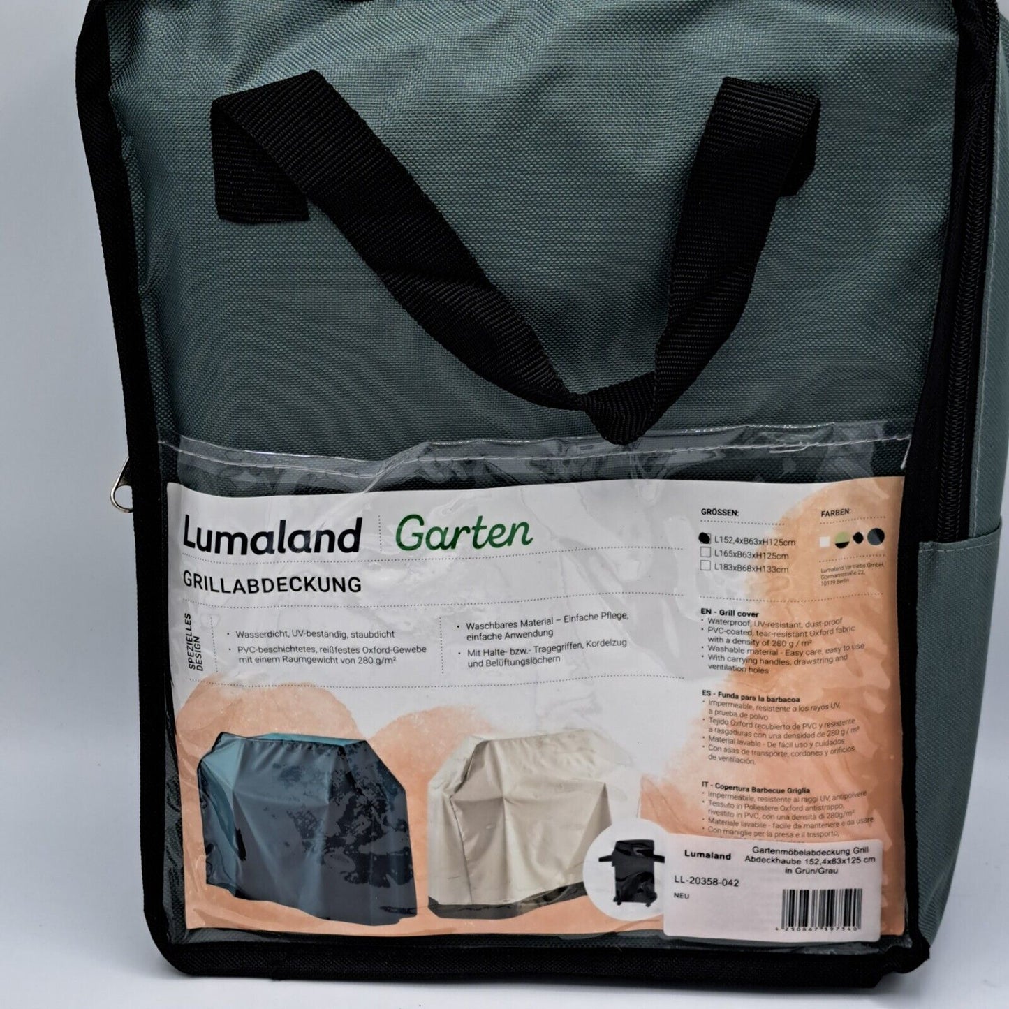 Lumaland Garten Grillabdeckung L: 152,4cm B:63cm H:125cm
