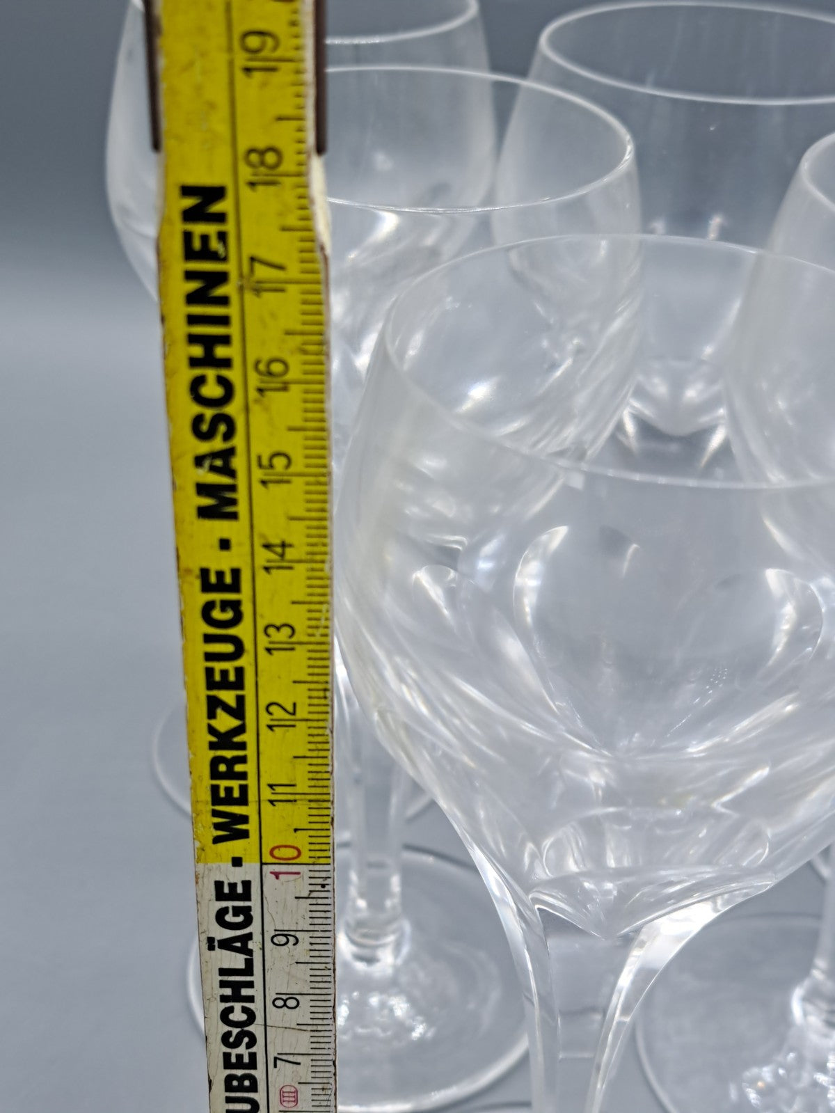 Antiqutät, Mundgelasenes Glas, Handgefertigt, 6 Stück, 16 cm hoch