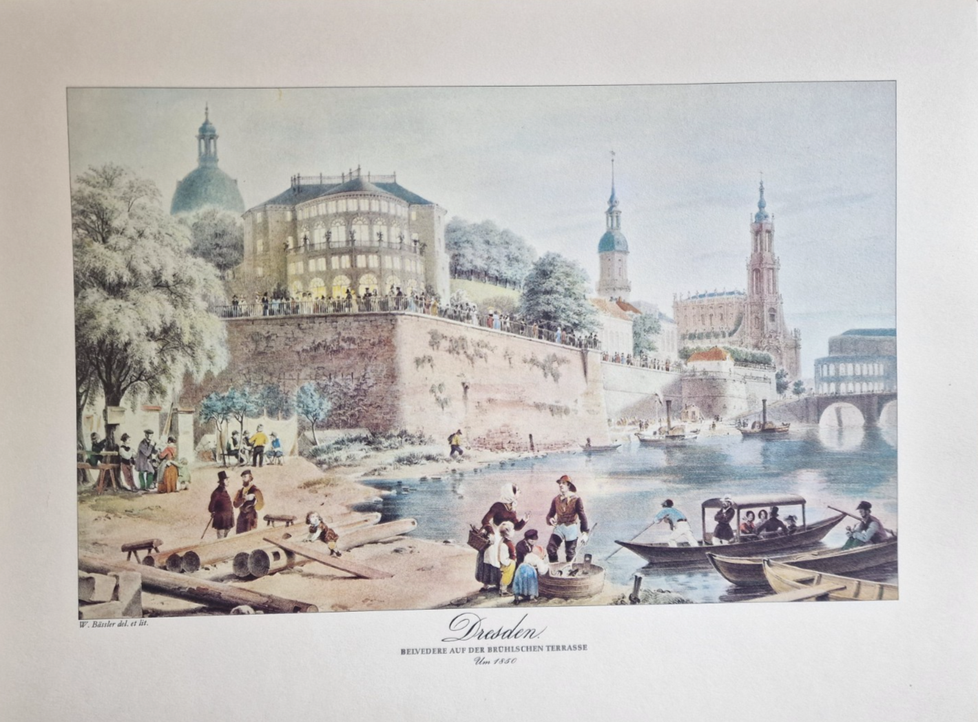 „Belvedere auf der Brühlschen Terrasse in Dresden”, Bild, Druck