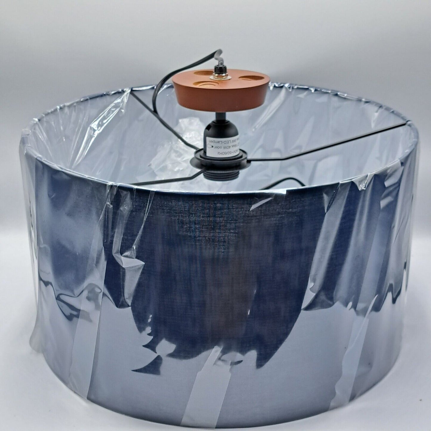 Echtholz-Stehlampe Tripod, LED-Leuchte Dimmer, Höhe 148cm Stoffs