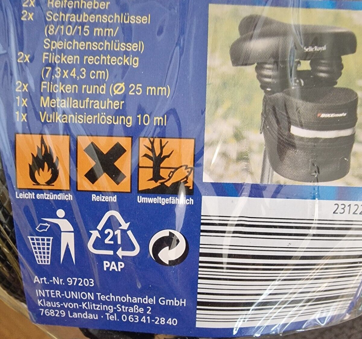 Bikemate Fahrrad Werkzeugtasche mit Werkzeug