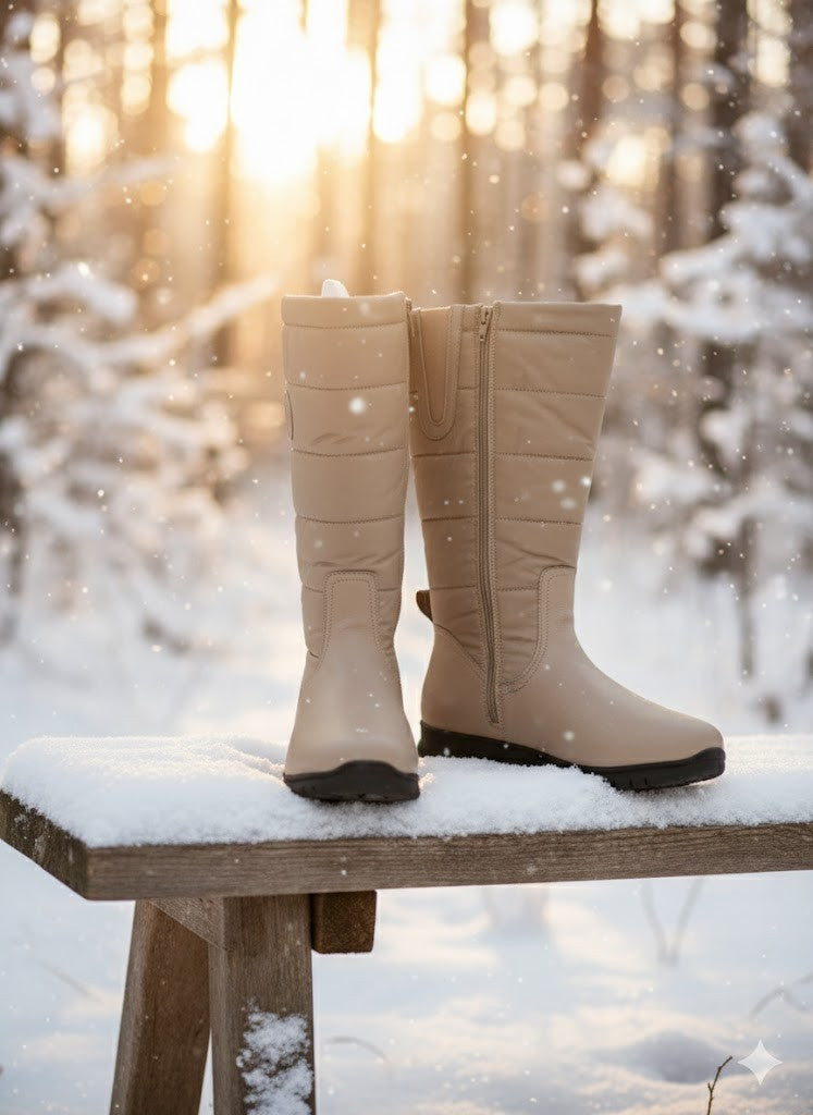 VITAFORM Damen-Stiefel Nappaleder Taupe Gr.38 Texmembran Winter Boots