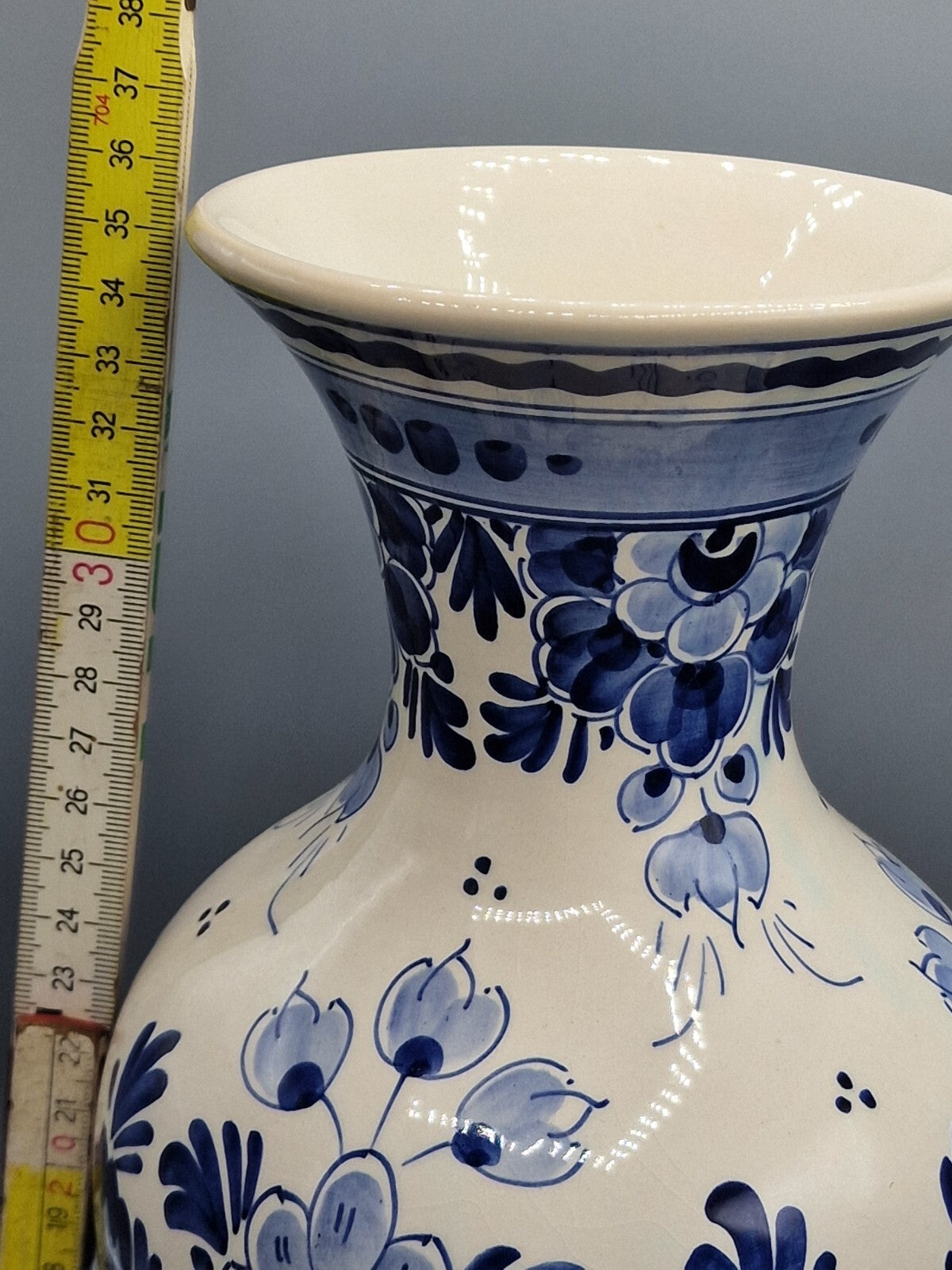 Delft Holland Porzellan, Vase, Handbemalt, 35 cm