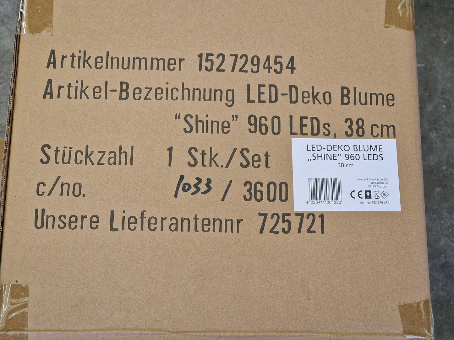 LED-Deko Blume "Shine" 960 LEDs, 38 cm