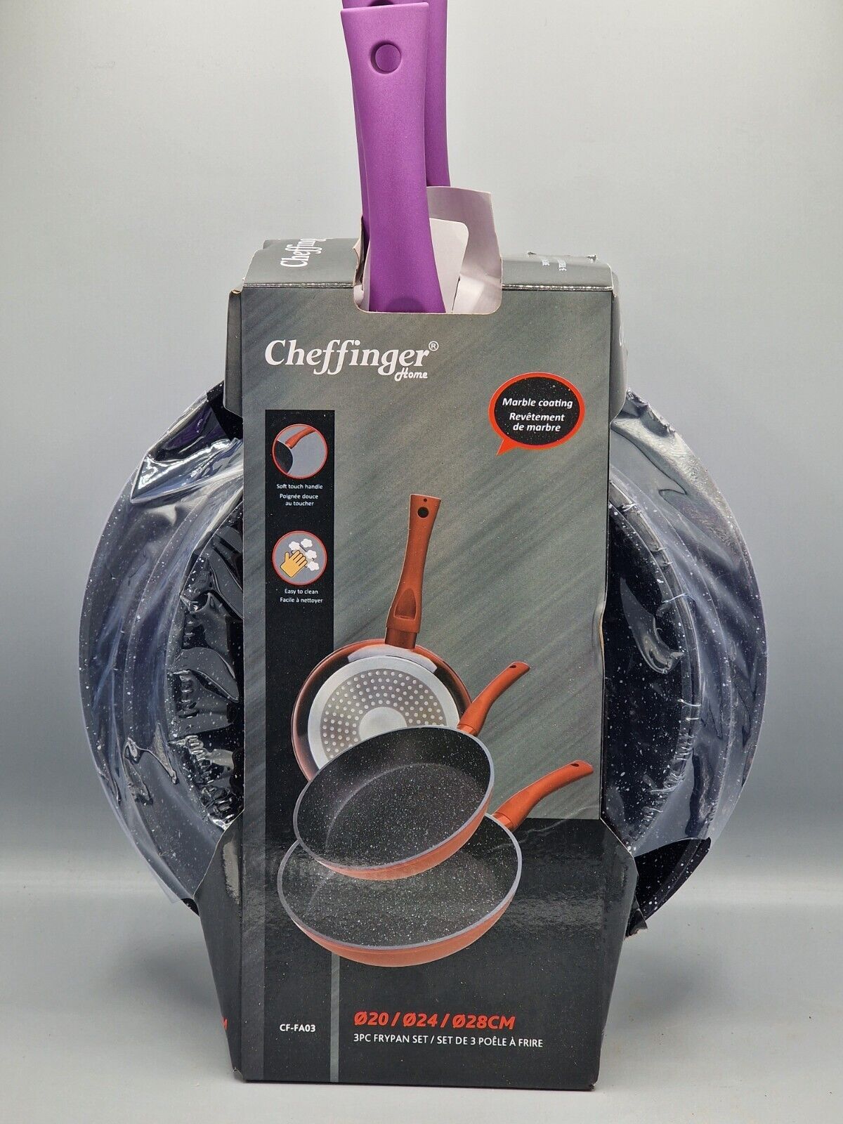 Cheffinger Home, Pfannenset, 3-Teilig, Marmorbeschichtung