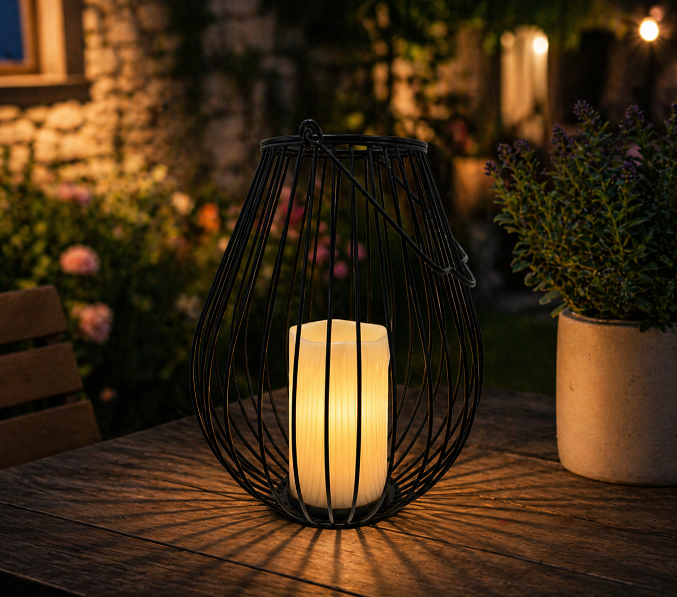 Navaris LED Kerze Metall Kerzenhalter mit Fernbedienung Wachskerze Deko