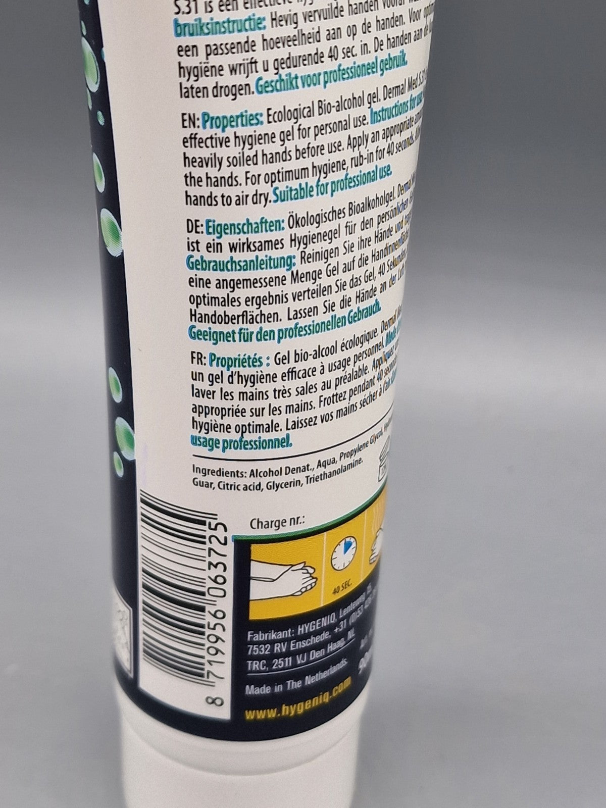 HYGENIQ , 90ml DERMAL MED S.31 70% Bio Alkohol Handgel Desinfektionsgel