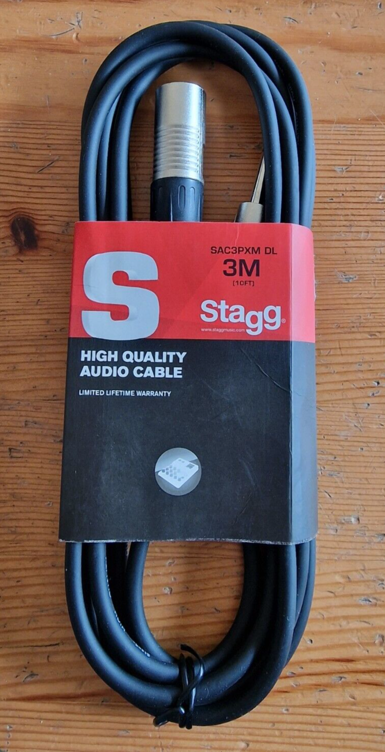 STAGG SAC3PSJS DL ❘ Audiokabel ❘ 1x Klinke - 1x Klinkenbuchse ❘ 3m
