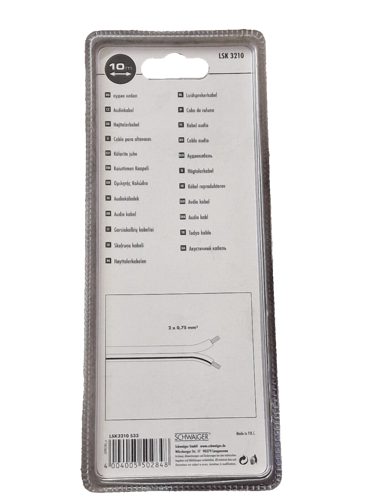 Schwaiger LSK 3210 Lautsprecherkabel 10 Meter