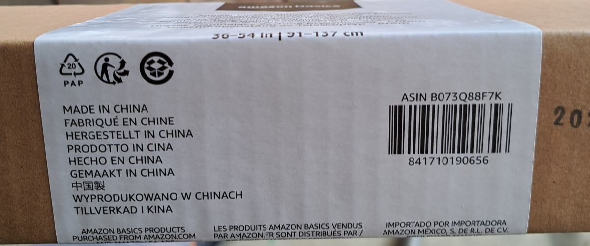 Amazon Basics Duschvorhangstange Chrome, 91-137 cm