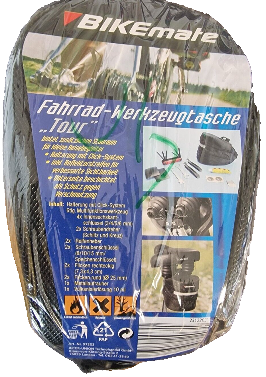 Bikemate Fahrrad Werkzeugtasche mit Werkzeug