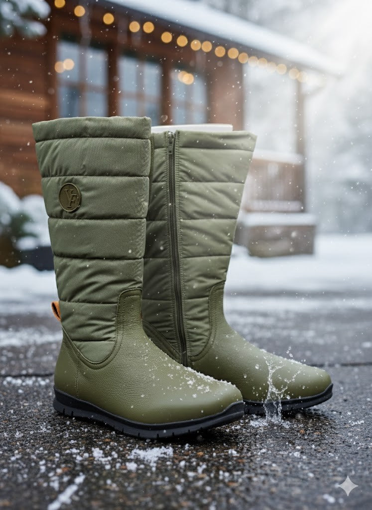 Vitaform Damen Stiefel Nappa Khaki Gr. 41 | Bequeme Winterstiefel