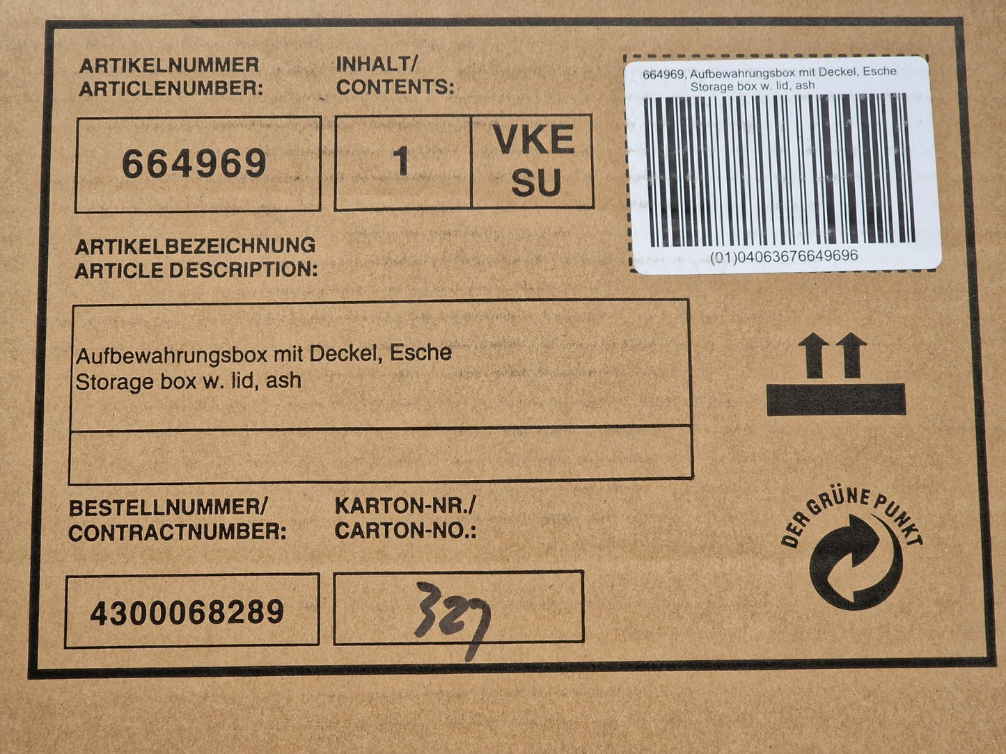 Tchio Stapelbox mit Deckel, Esche Naturfarben