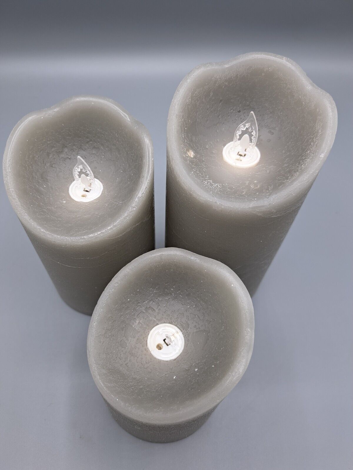 ELAMBIA 3 LED-Kerzen Rustic-Finish Acrylflamme, Timer