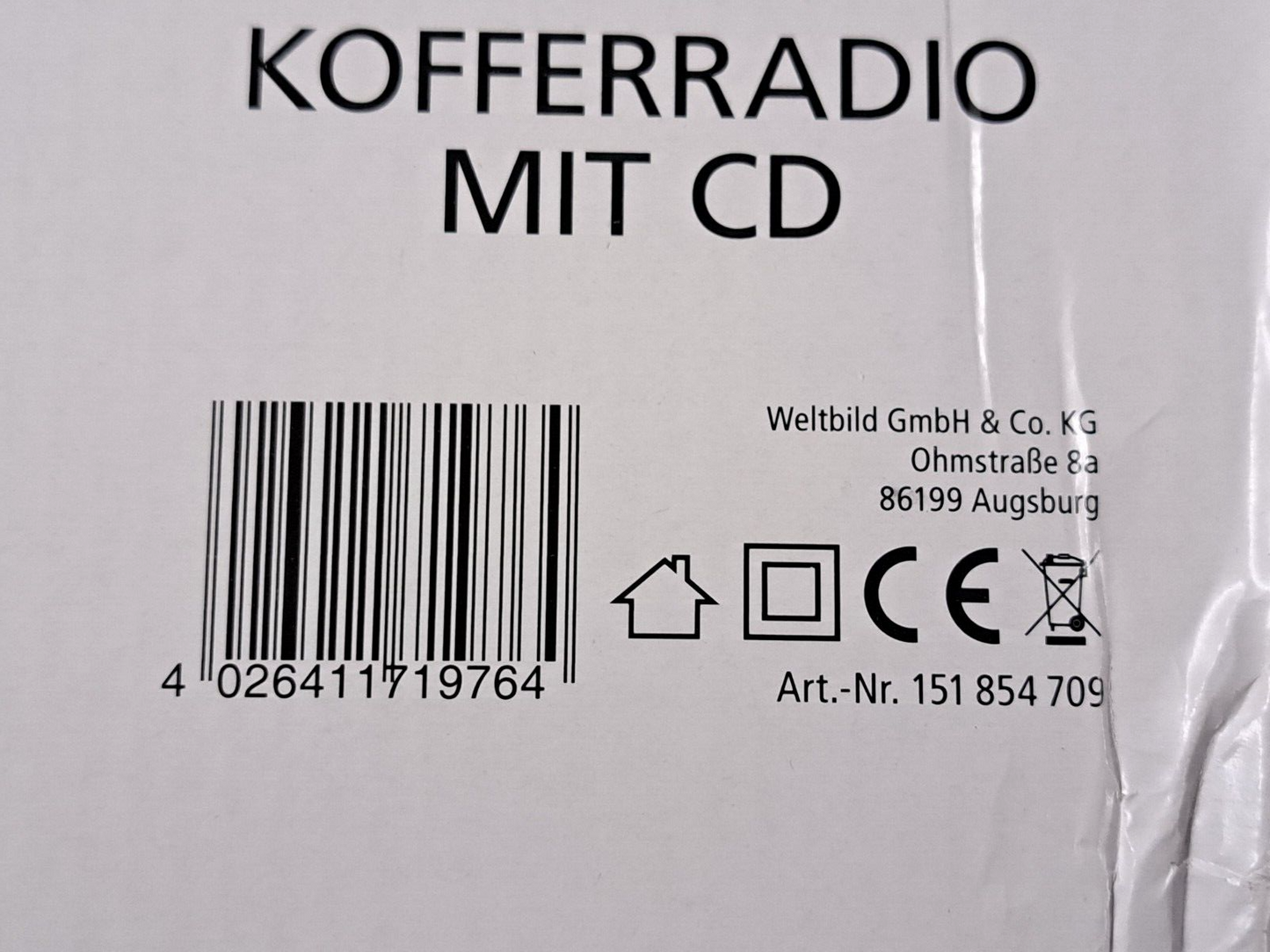 Weltbild Kofferradio mit CD, Netzoder Batteriebetrieb