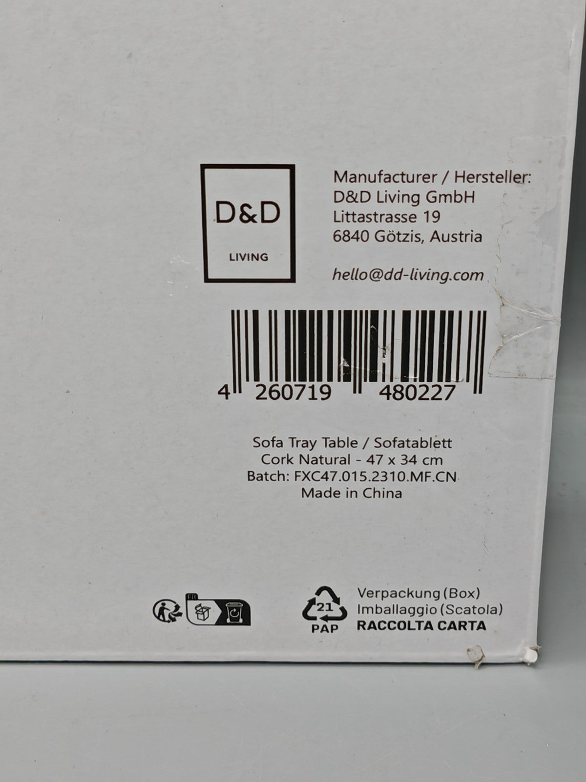 D&D Living® Sofatablett – Flexibler Couch-Armlehnen-Organizer, Braun