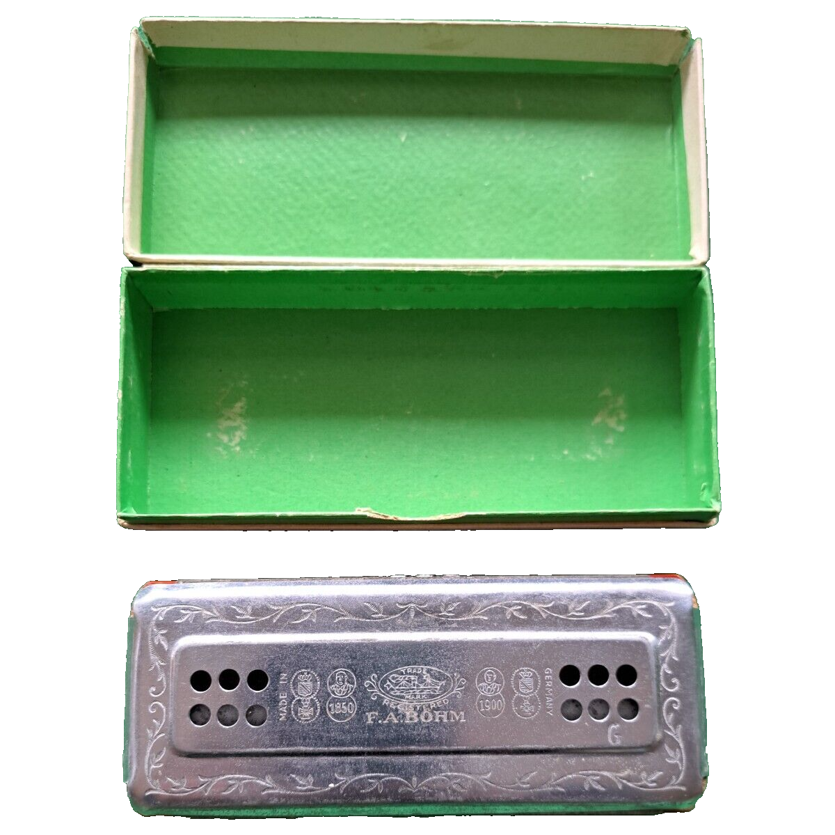 F.A.Böhm Diamant D.R.W.Z, Mundharmonika, Antiquität