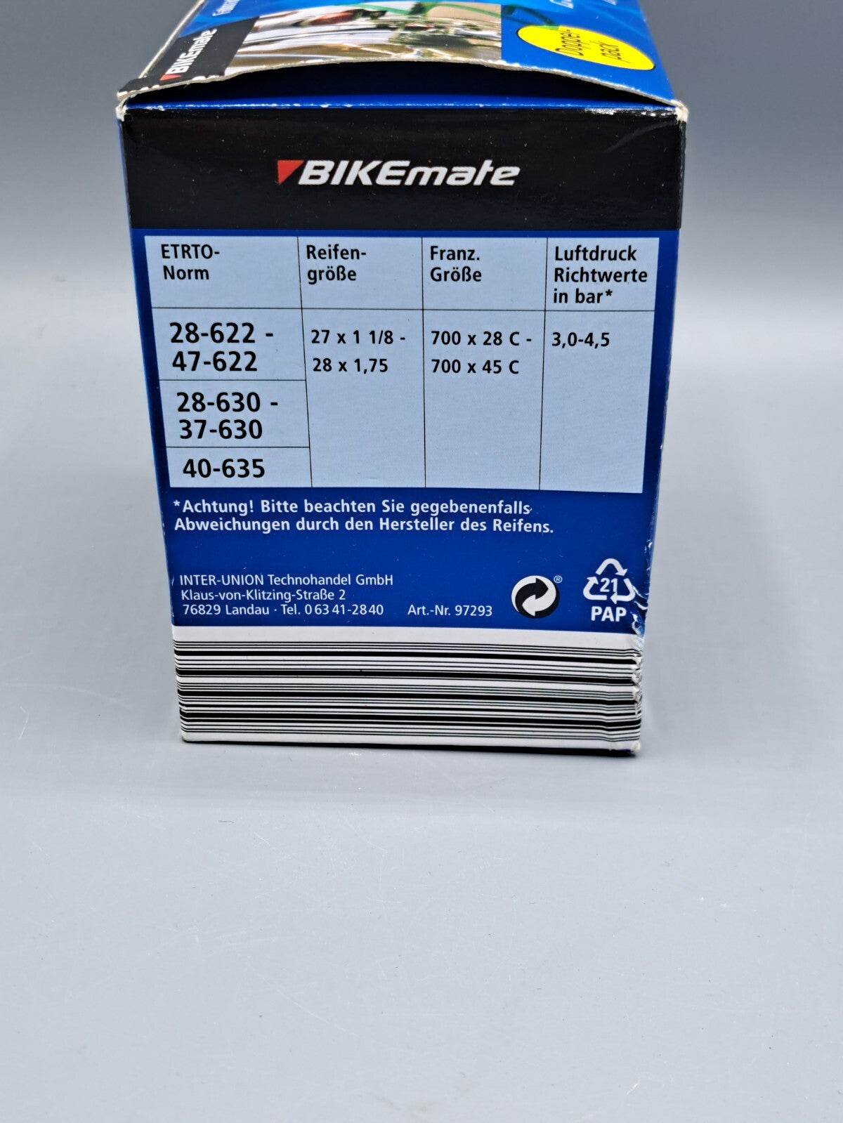 Bikemate Fahrradschlauch, Doppelpack, 28/47-622