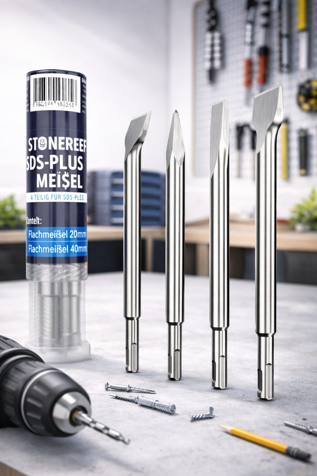 Stonereef SDS Plus Meißelset – Bohrhammer Zubehör für Stemmarbeiten
