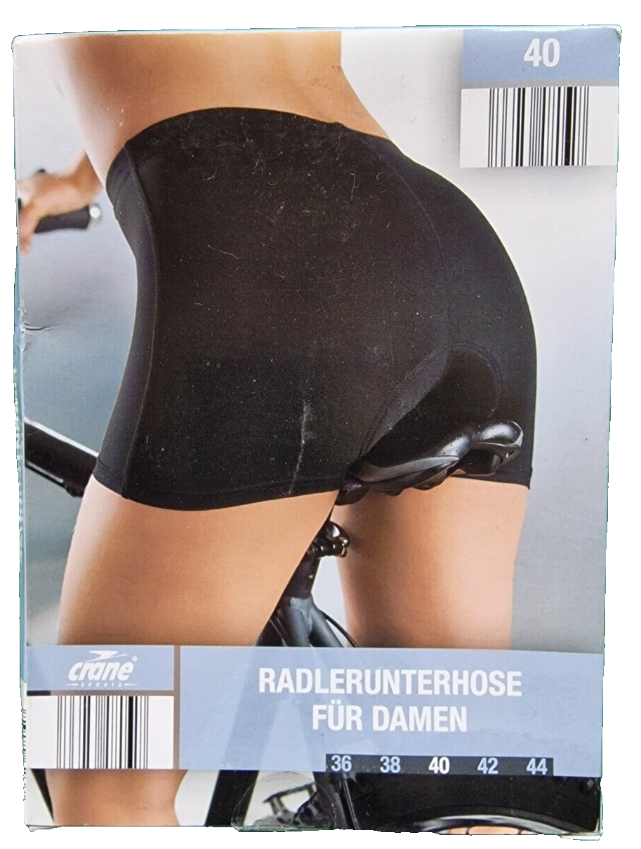 Crane Radlerunterhose für Damen, Schwarz, Größe 40
