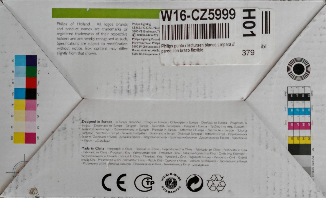 Philips Wall Light Wandleuchte Leselampe Weiß GU10 10W Flexarm 630003116 HA35