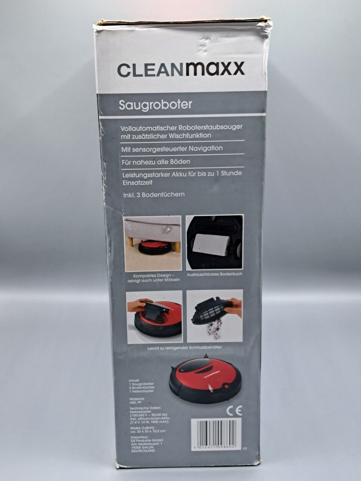 CLEANmaxx Saugroboter Wischfunktion Staubsauger Roboter Sauger Wischroboter 2in1
