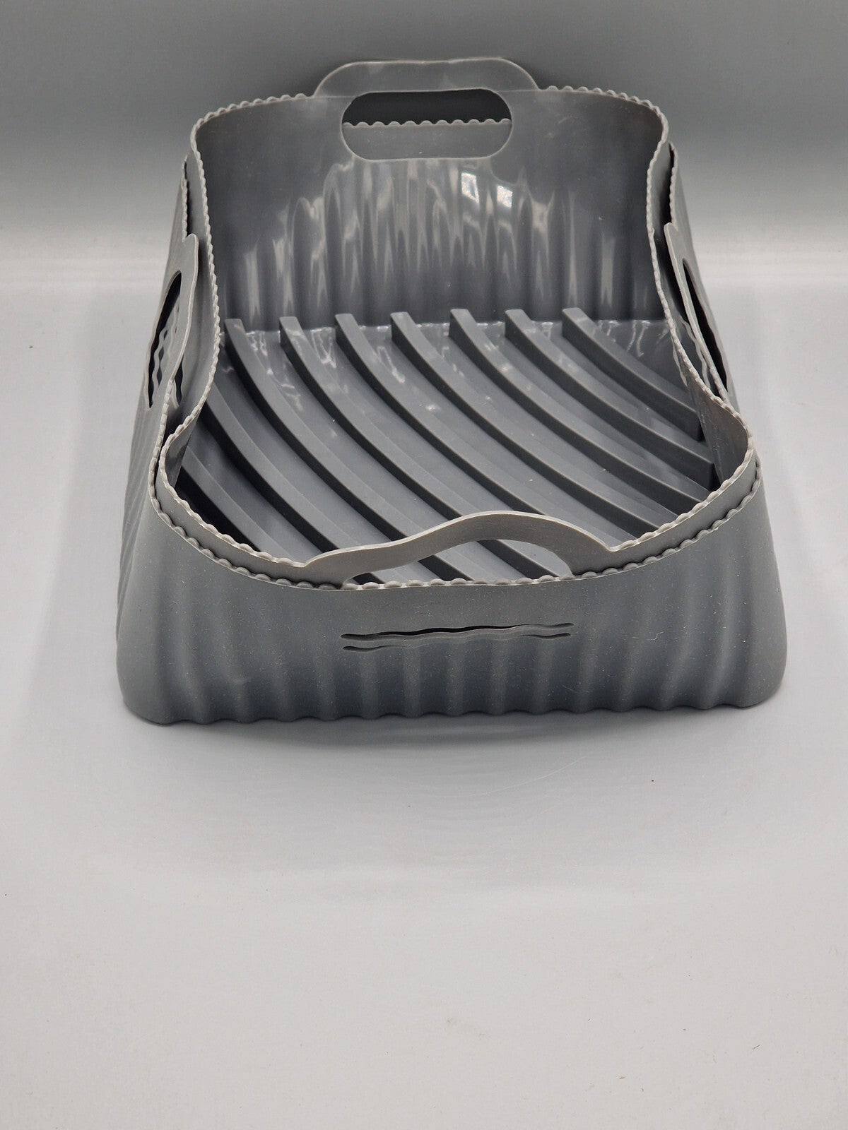 Leicht zu Reinigende Antihaft-Silikon-Liner für Heißluftfritteusen, 2er Set, Gra