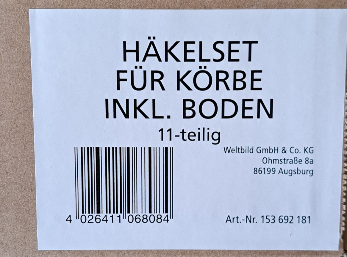 Häkelset für Körbe inkl. Boden , 11-teilig
