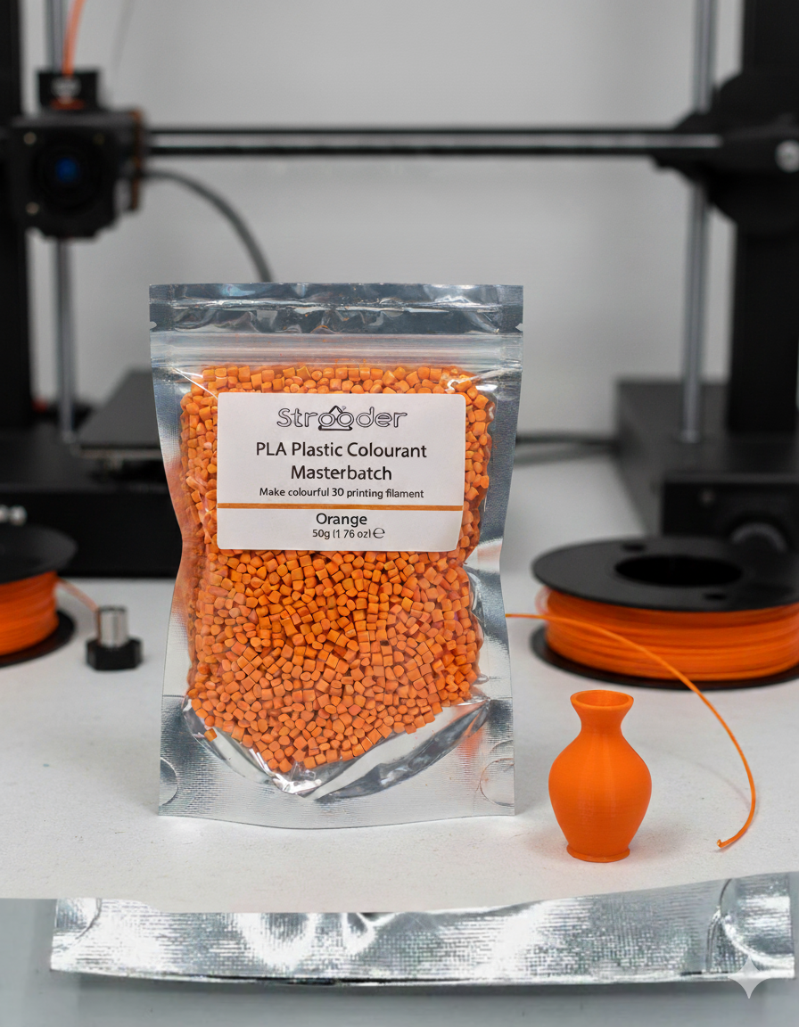 Strobolor PLA Masterbatch Orange 50g Farbgranulat für 3D Druck Filament C3