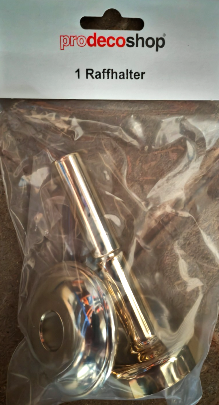 Prodecoshop Raffhalter Gold Vorhanghalter Gardinenhalter Raffknopf Wandhalter A4