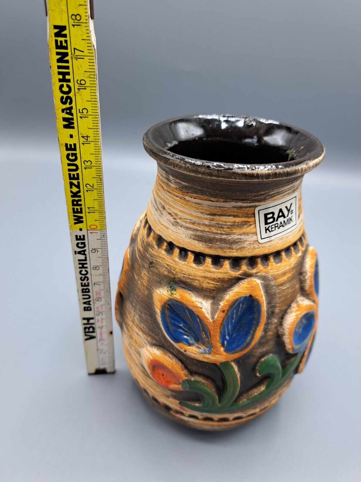 Bay Keramik Vase, 14 cm Hoch, Antiquität