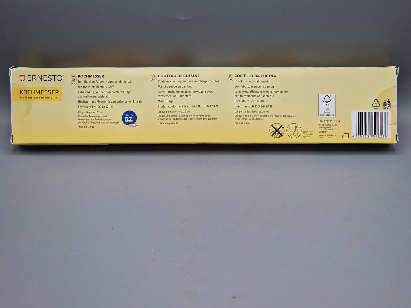 Ernesto Kochmesser, 20cm, Bambusgriff, Edelstahl