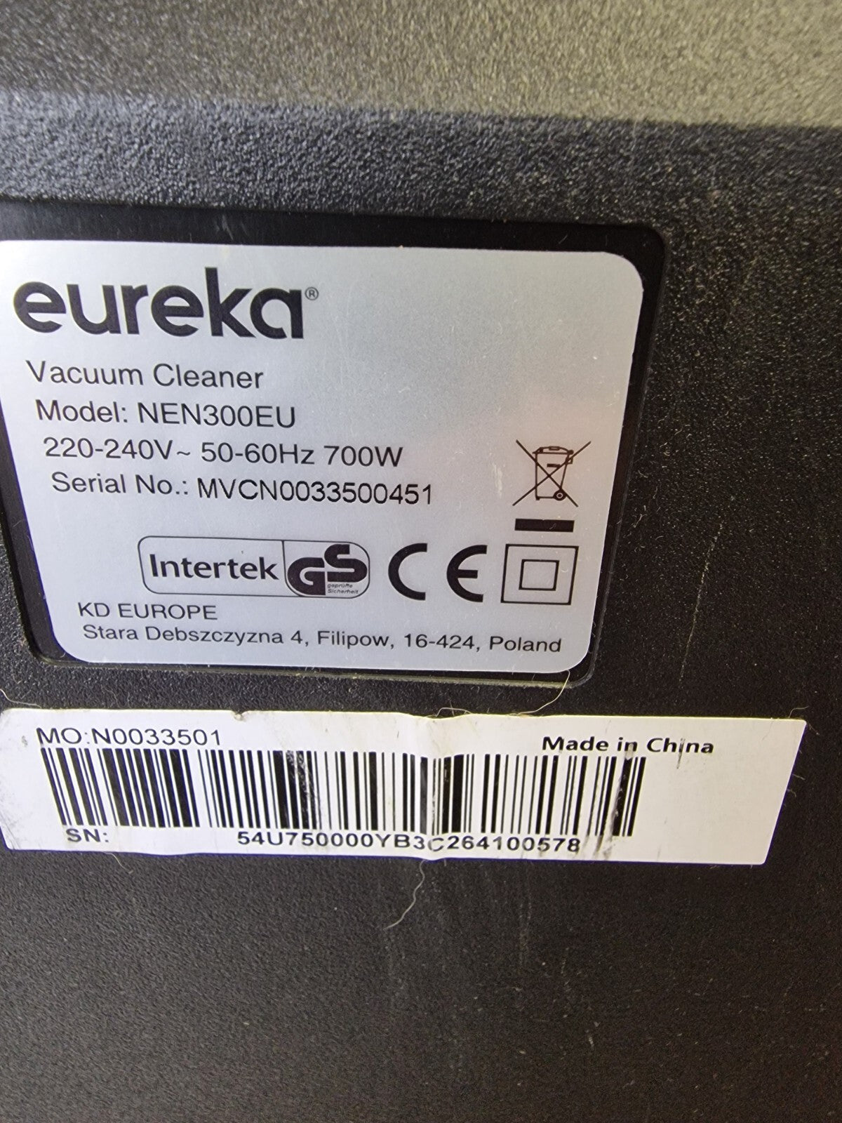 Eureka NEN300 Staubsauger Beutel 700W 62 dBA Extreme Silence