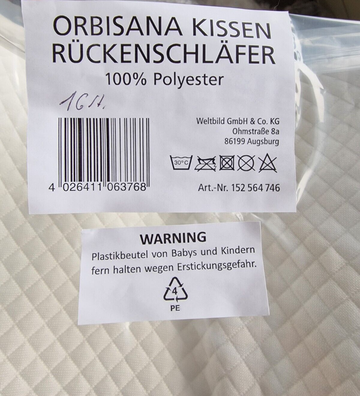 Orbisana Kissen ergonomisch Nackenstützkissen Rückenschläfer Komfort Schlaf