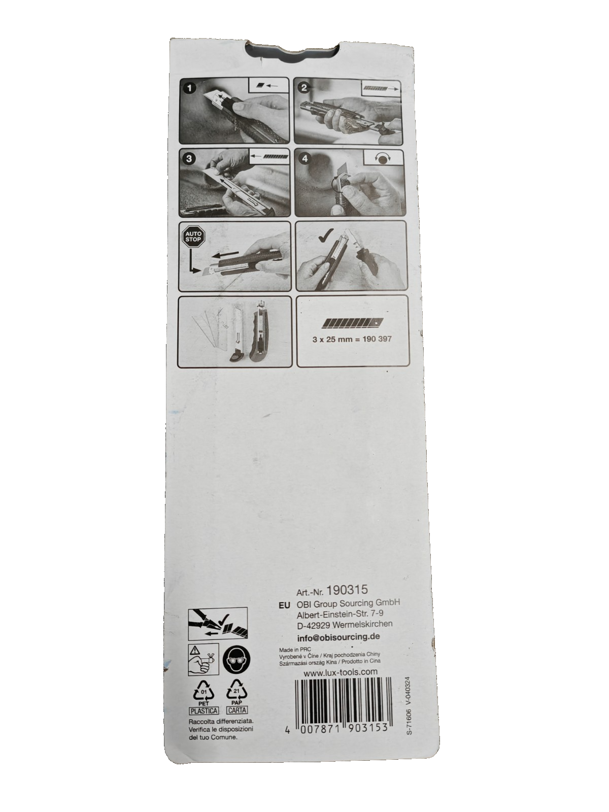 LUX Tools Profi Universalmesser 190315 | Cutter Messer Handwerk
