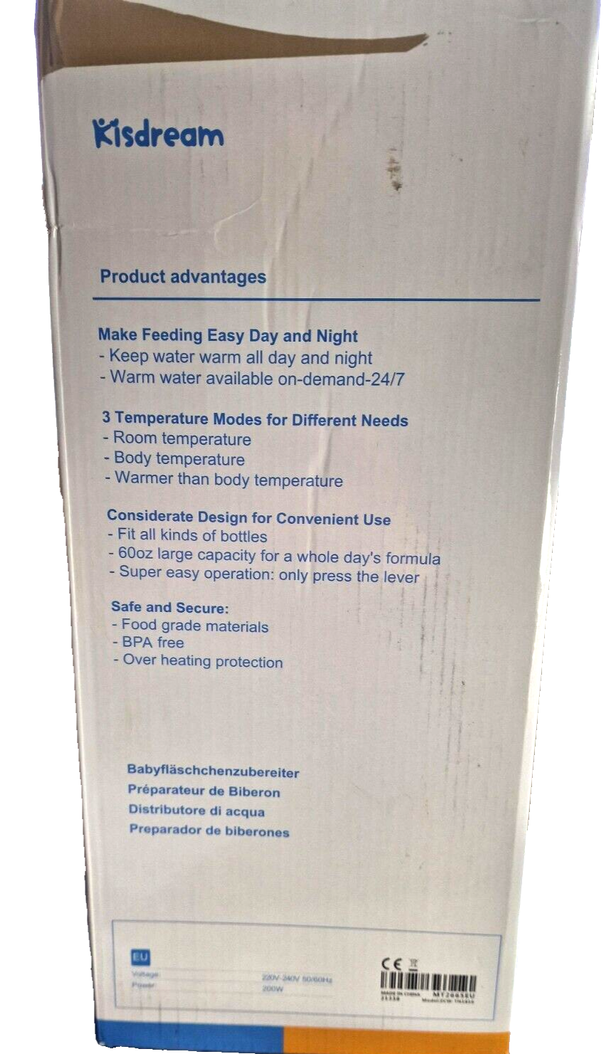 Kisdream Instant Warmer, Flaschenzubereiter Baby