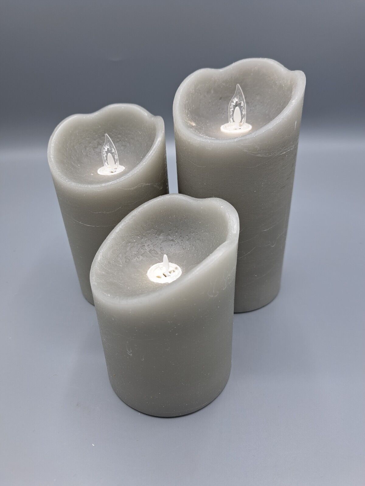 ELAMBIA 3 LED-Kerzen Rustic-Finish Acrylflamme, Timer