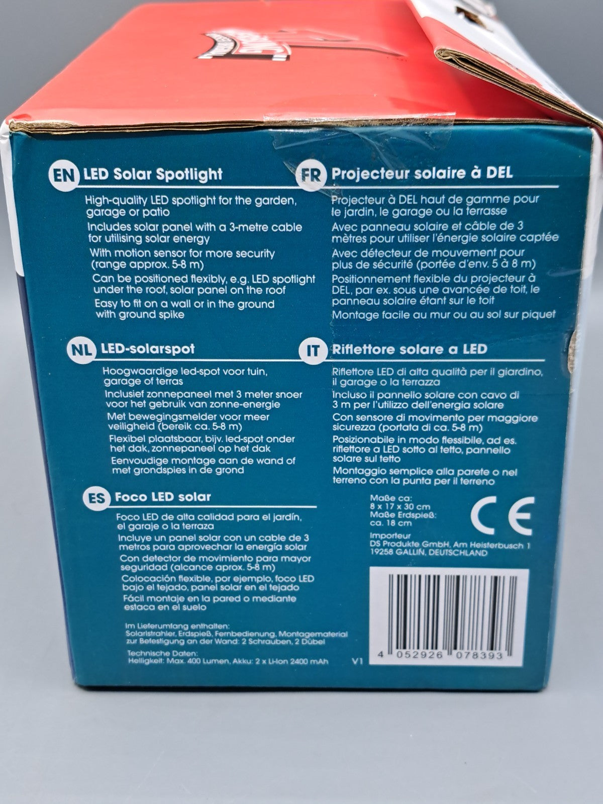 Easymaxx LED-Solarstrahler mit Bewegungsmelder IP64