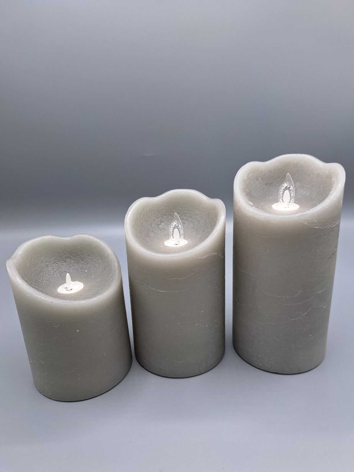 ELAMBIA 3 LED-Kerzen Rustic-Finish Acrylflamme, Timer